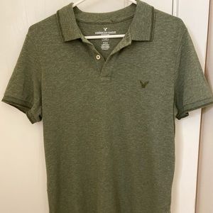 American Eagle Polo Shirt Green Medium